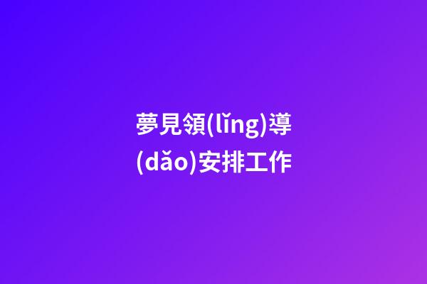 夢見領(lǐng)導(dǎo)安排工作