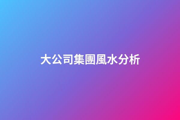 大公司集團風水分析