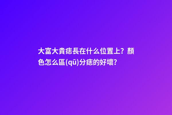 大富大貴痣長在什么位置上？顏色怎么區(qū)分痣的好壞？