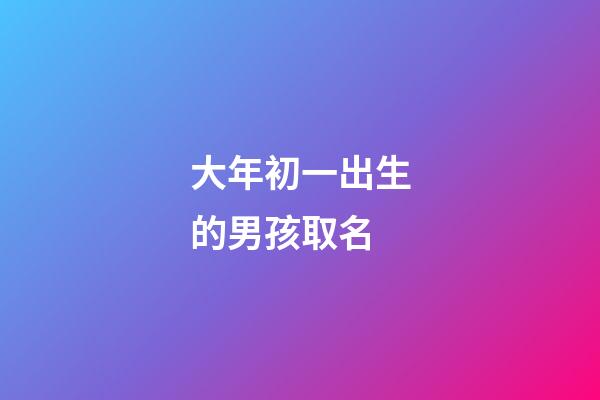 大年初一出生的男孩取名(大年初一出生的寶寶起什么名字)-第1張-男孩起名-玄機派