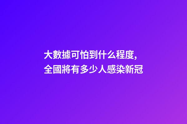 大數據可怕到什么程度,全國將有多少人感染新冠-第1張-觀點-玄機派