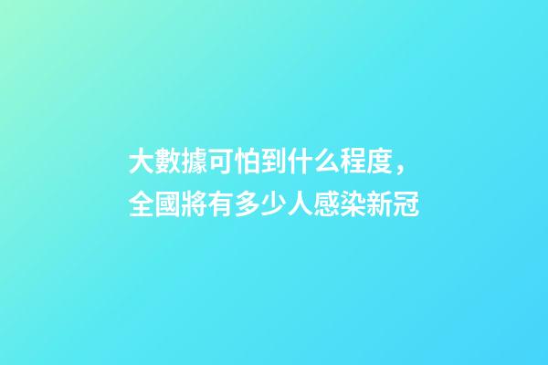 大數據可怕到什么程度，全國將有多少人感染新冠-第1張-觀點-玄機派