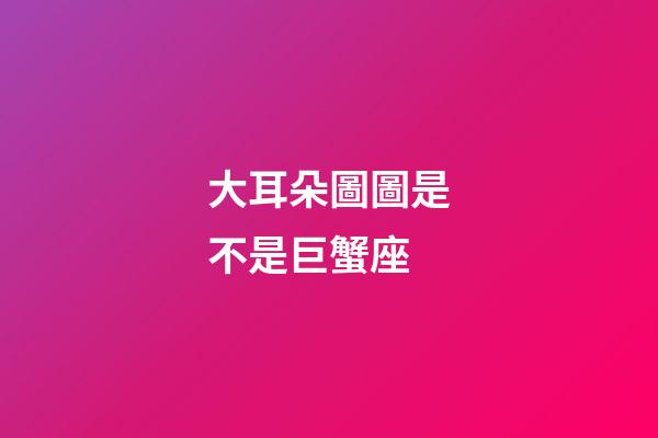 大耳朵圖圖是不是巨蟹座-第1張-星座運勢-玄機派