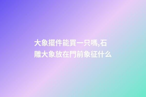大象擺件能買一只嗎,石雕大象放在門前象征什么-第1張-觀點-玄機派