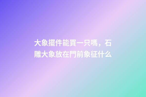 大象擺件能買一只嗎，石雕大象放在門前象征什么-第1張-觀點-玄機派