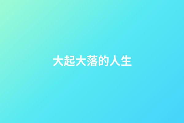 大起大落的人生
