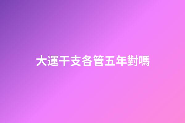 大運干支各管五年對嗎