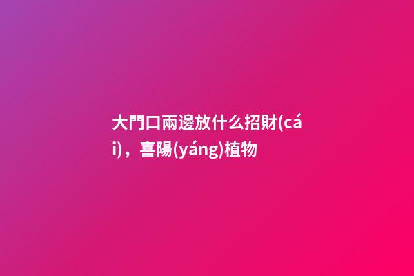 大門口兩邊放什么招財(cái)，喜陽(yáng)植物