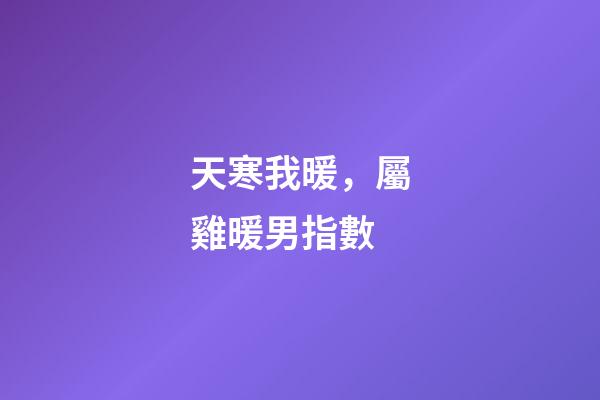 天寒我暖，屬雞暖男指數