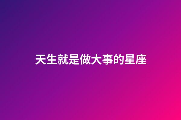 天生就是做大事的星座-第1張-星座運勢-玄機派