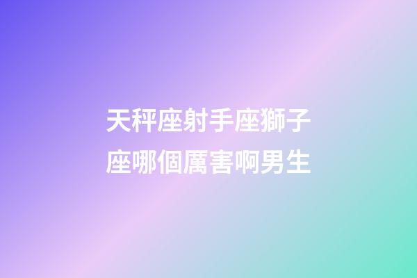 天秤座射手座獅子座哪個厲害啊男生-第1張-星座運勢-玄機派
