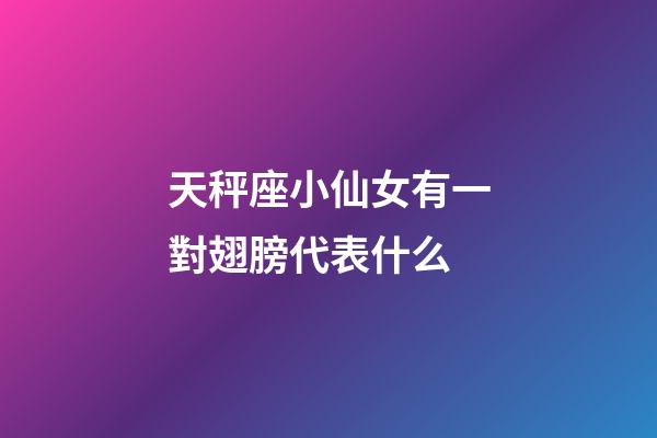 天秤座小仙女有一對翅膀代表什么
