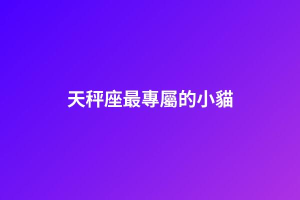 天秤座最專屬的小貓-第1張-星座運勢-玄機派