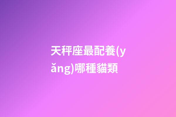 天秤座最配養(yǎng)哪種貓類-第1張-星座運(yùn)勢(shì)-玄機(jī)派