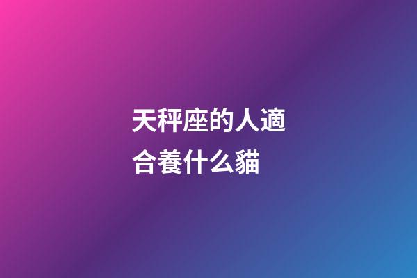 天秤座的人適合養什么貓-第1張-星座運勢-玄機派