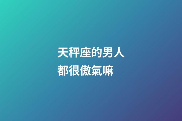 天秤座的男人都很傲氣嘛-第1張-星座運勢-玄機派