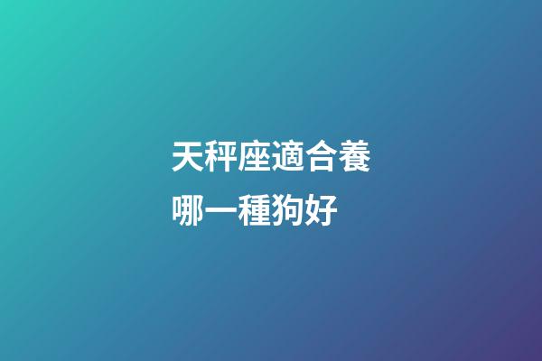 天秤座適合養哪一種狗好-第1張-星座運勢-玄機派