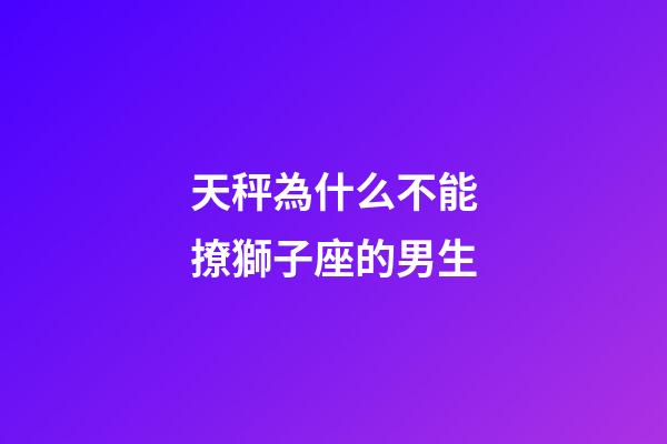 天秤為什么不能撩獅子座的男生-第1張-星座運勢-玄機派