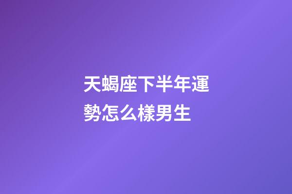 天蝎座下半年運勢怎么樣男生-第1張-星座運勢-玄機派