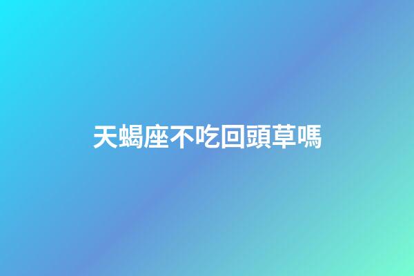 天蝎座不吃回頭草嗎-第1張-星座運勢-玄機派