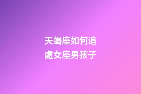 天蝎座如何追處女座男孩子-第1張-星座運(yùn)勢(shì)-玄機(jī)派
