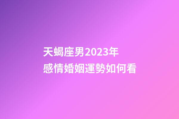 天蝎座男2023年感情婚姻運勢如何看-第1張-星座運勢-玄機派
