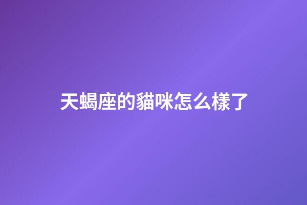天蝎座的貓咪怎么樣了-第1張-星座運(yùn)勢-玄機(jī)派