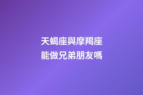 天蝎座與摩羯座能做兄弟朋友嗎-第1張-星座運勢-玄機派