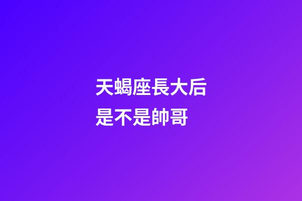 天蝎座長大后是不是帥哥-第1張-星座運勢-玄機派