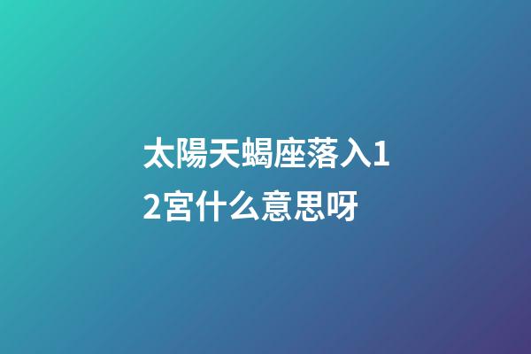 太陽天蝎座落入12宮什么意思呀-第1張-星座運勢-玄機派