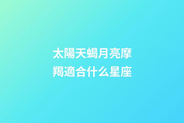 太陽天蝎月亮摩羯適合什么星座-第1張-星座運勢-玄機派