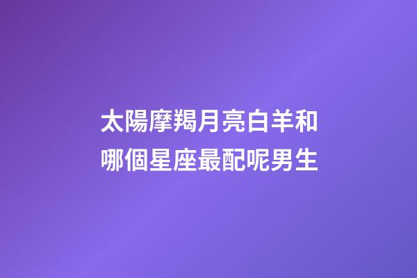 太陽摩羯月亮白羊和哪個星座最配呢男生-第1張-星座運勢-玄機派