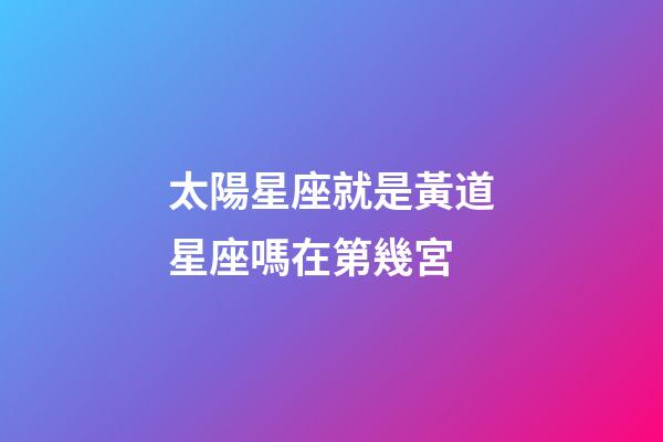 太陽星座就是黃道星座嗎在第幾宮-第1張-星座運勢-玄機派