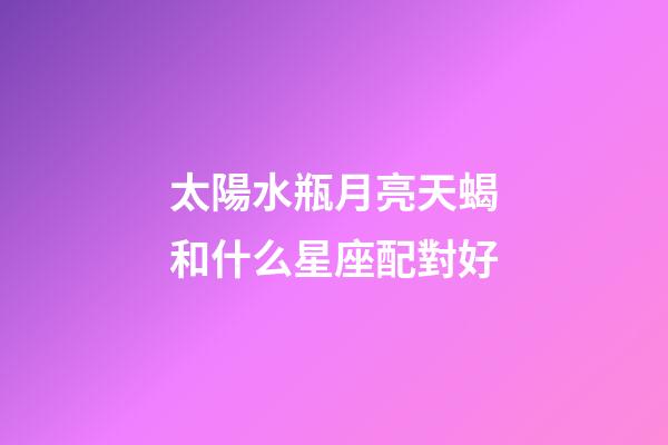 太陽水瓶月亮天蝎和什么星座配對好-第1張-星座運勢-玄機派