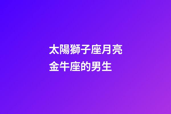 太陽獅子座月亮金牛座的男生-第1張-星座運勢-玄機派