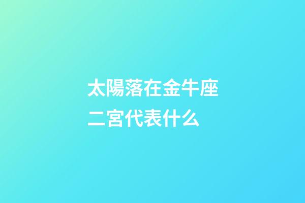 太陽落在金牛座二宮代表什么-第1張-星座運勢-玄機派