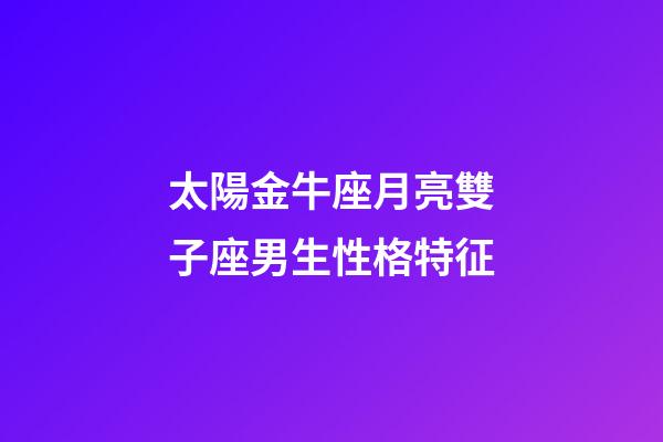 太陽金牛座月亮雙子座男生性格特征-第1張-星座運(yùn)勢-玄機(jī)派