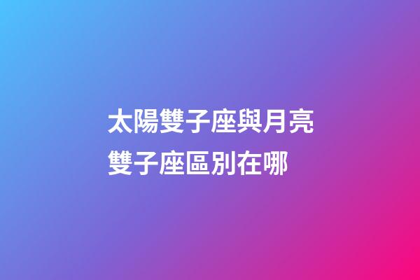 太陽雙子座與月亮雙子座區別在哪-第1張-星座運勢-玄機派