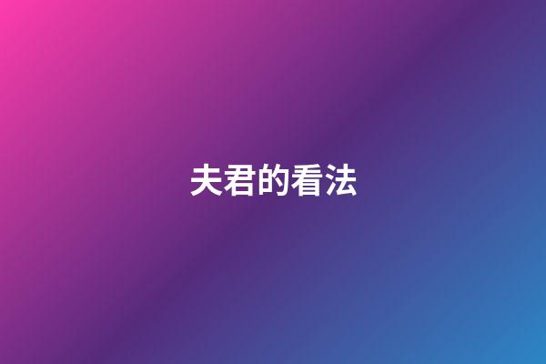 夫君的看法