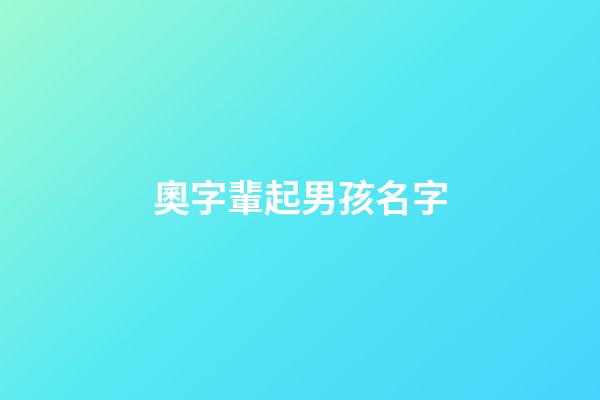 奧字輩起男孩名字(奧字輩起男孩名字怎么起)-第1張-男孩起名-玄機派