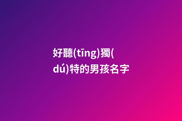 好聽(tīng)獨(dú)特的男孩名字(特別又好聽(tīng)的男孩名字)-第1張-男孩起名-玄機(jī)派