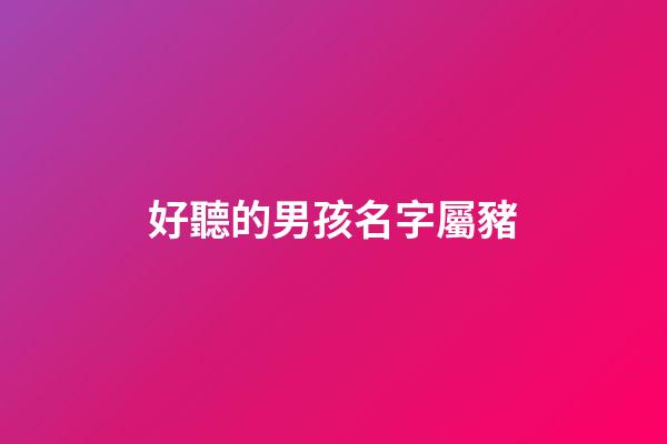 好聽的男孩名字屬豬(男孩名字大全屬豬)-第1張-男孩起名-玄機(jī)派