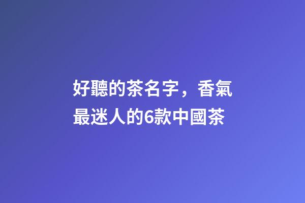 好聽的茶名字，香氣最迷人的6款中國茶-第1張-觀點-玄機派