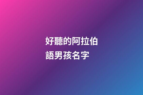 好聽的阿拉伯語男孩名字(阿拉伯男孩名字阿文)-第1張-男孩起名-玄機派