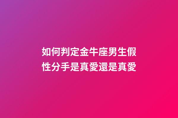 如何判定金牛座男生假性分手是真愛還是真愛-第1張-星座運勢-玄機派