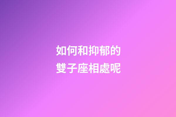 如何和抑郁的雙子座相處呢-第1張-星座運(yùn)勢-玄機(jī)派