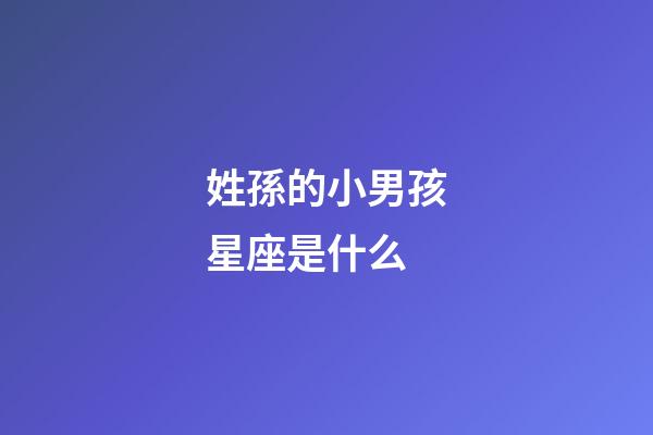 姓孫的小男孩星座是什么