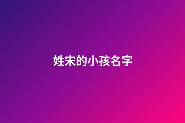 姓宋的小孩名字(姓宋的小孩名字好聽)-第1張-寶寶起名-玄機派