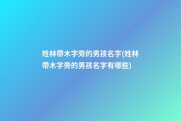 姓林帶木字旁的男孩名字(姓林帶木字旁的男孩名字有哪些)