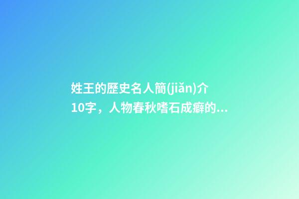 姓王的歷史名人簡(jiǎn)介10字，人物春秋嗜石成癖的蘇東坡-第1張-觀點(diǎn)-玄機(jī)派
